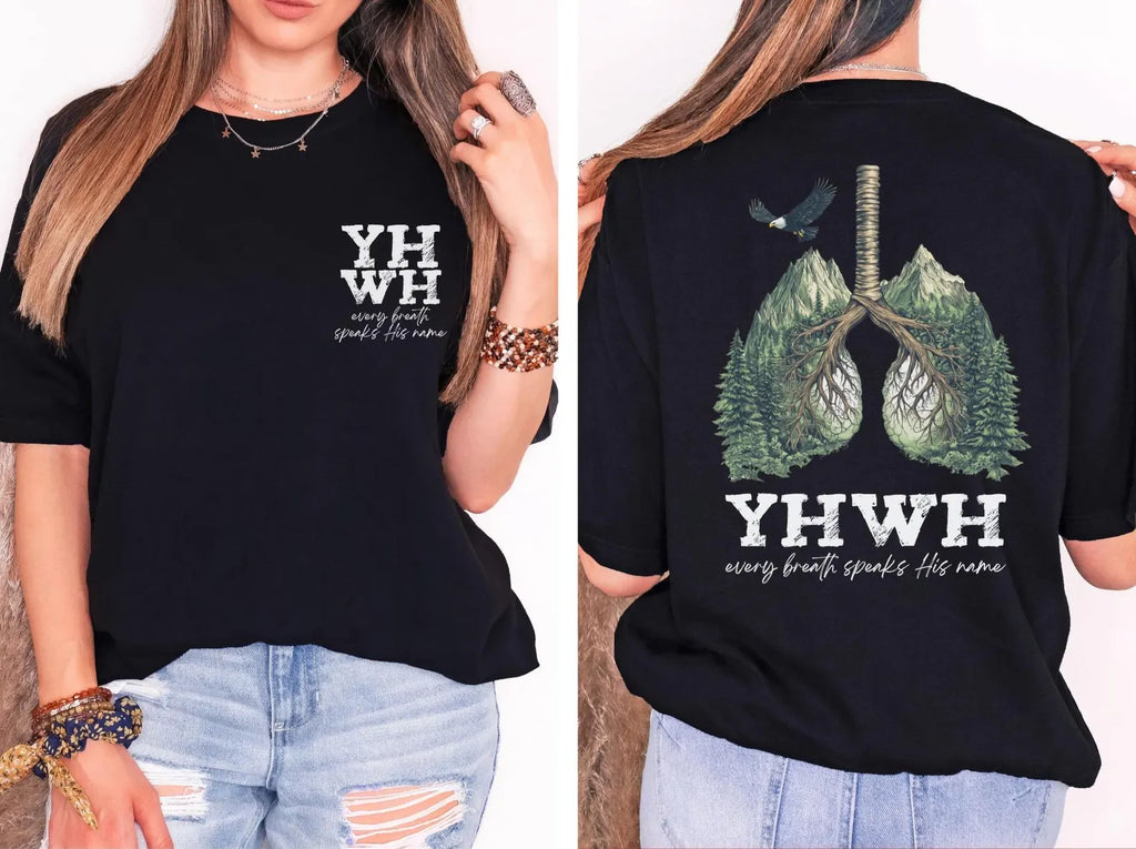 YHWH Lungs Christian Tee – Every Breath is Worship